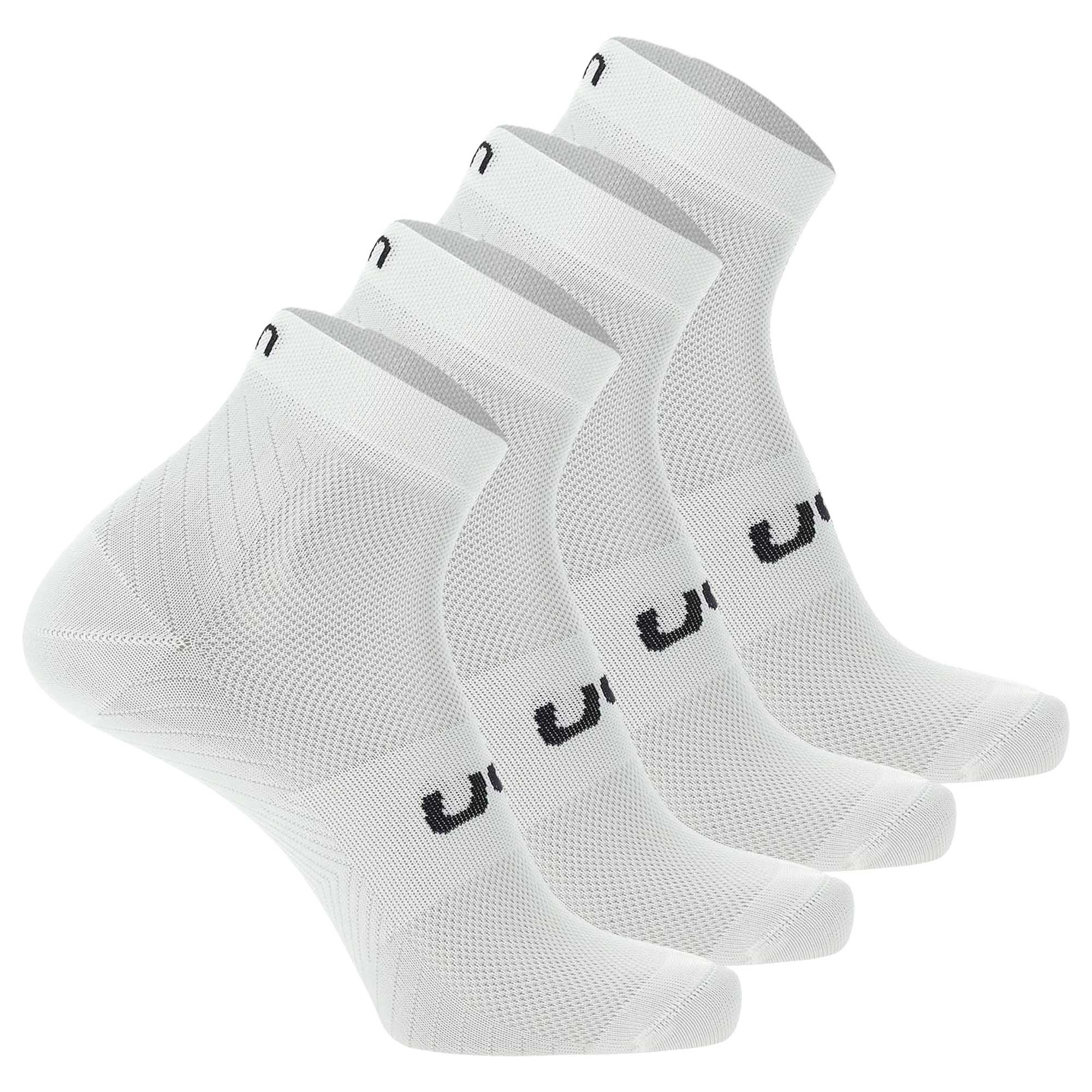 UYN Unisex Quarter Socken, 4er Pack - Essential Low Cut Socks, Logo, einfarbig