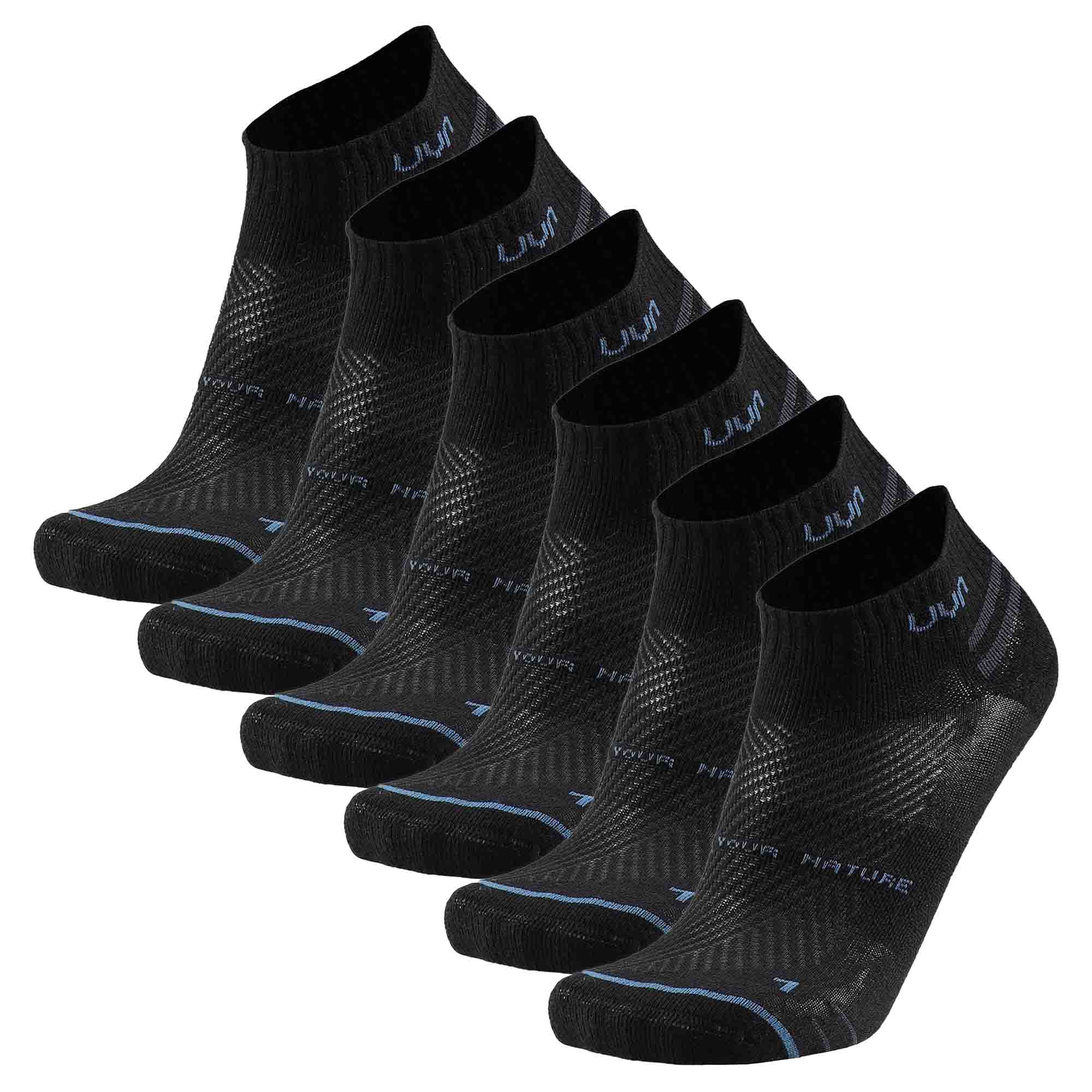 UYN Unisex Sneakersocken, 6er Pack - Everyday Low Cut Socks, Logo, einfarbig