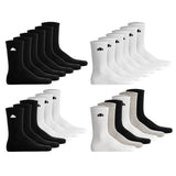 ellesse Unisex Socks, Pack of 6 - ALACRE, Crew Socks, Logo, Plain Colour