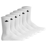 ellesse Unisex Socks, Pack of 6 - ALACRE, Crew Socks, Logo, Plain Colour