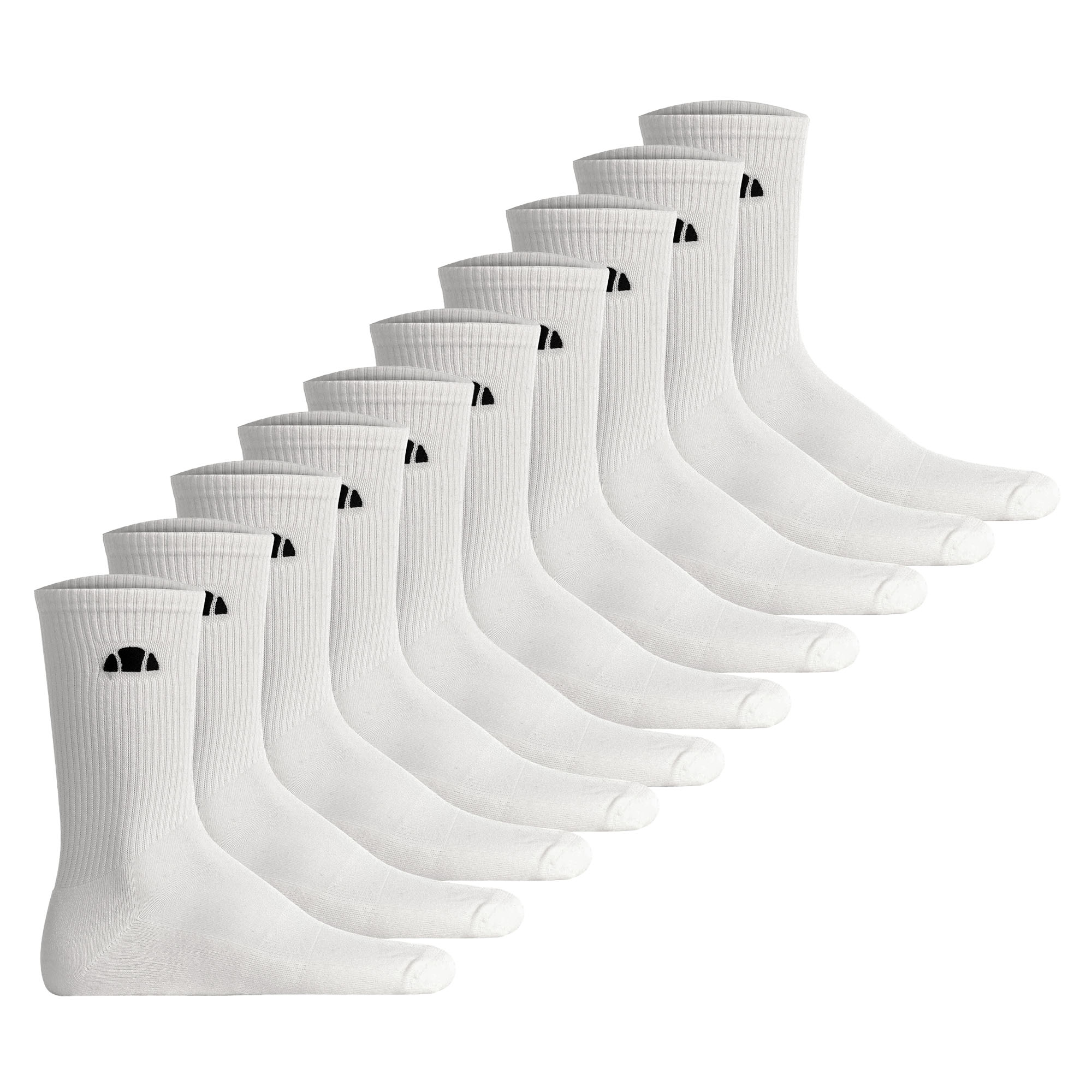 ellesse Unisex Socken, 10er Pack - ALACRE, Crew Socken, Logo, einfarbig