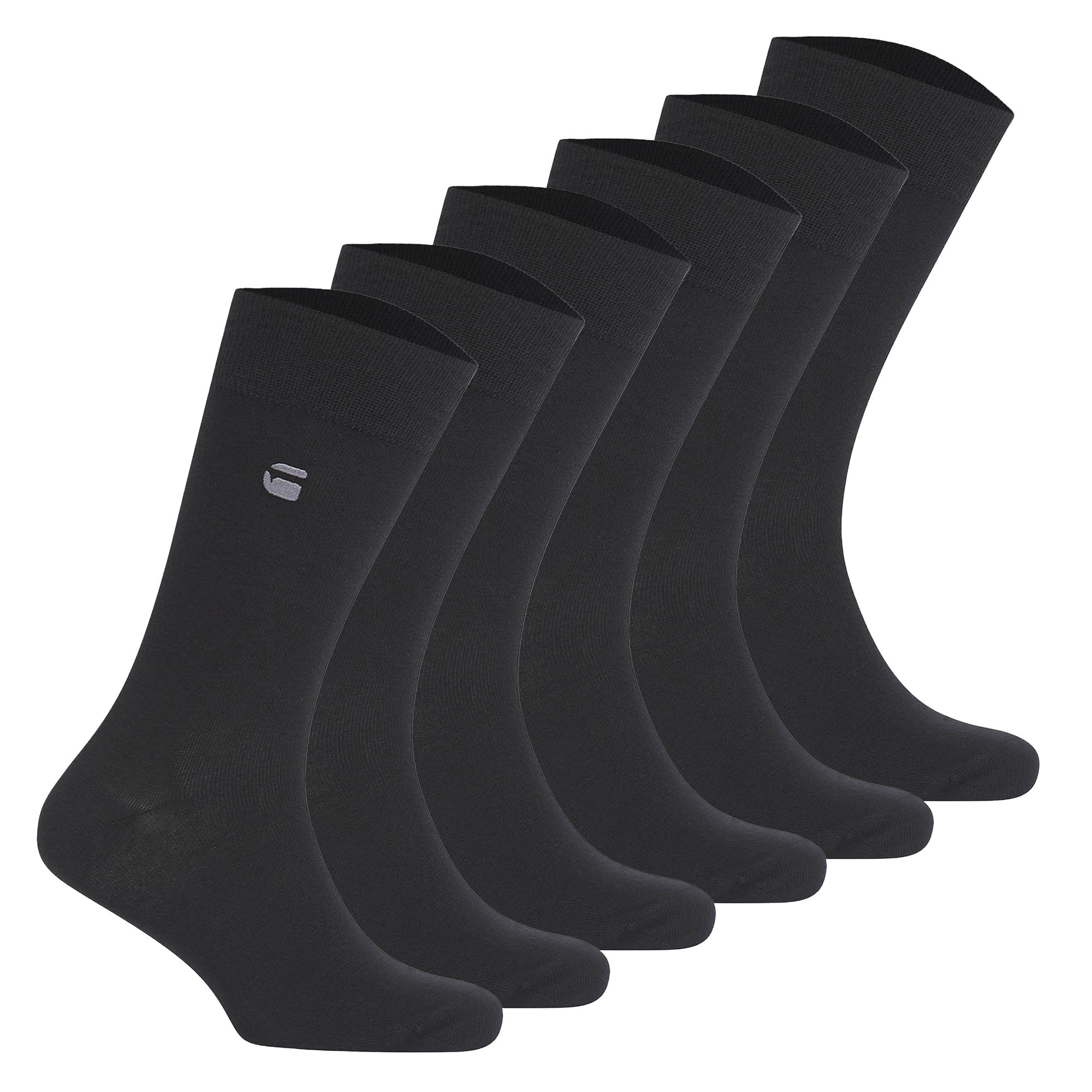G-STAR Men Socks, 6-Pack - SAGE, Dress Socks, Logo, Solid Colour