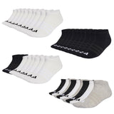 adidas Unisex Sneaker Socks, 9-pack - Thin & Light Sportswear Low Cut Socks, logo, solid color