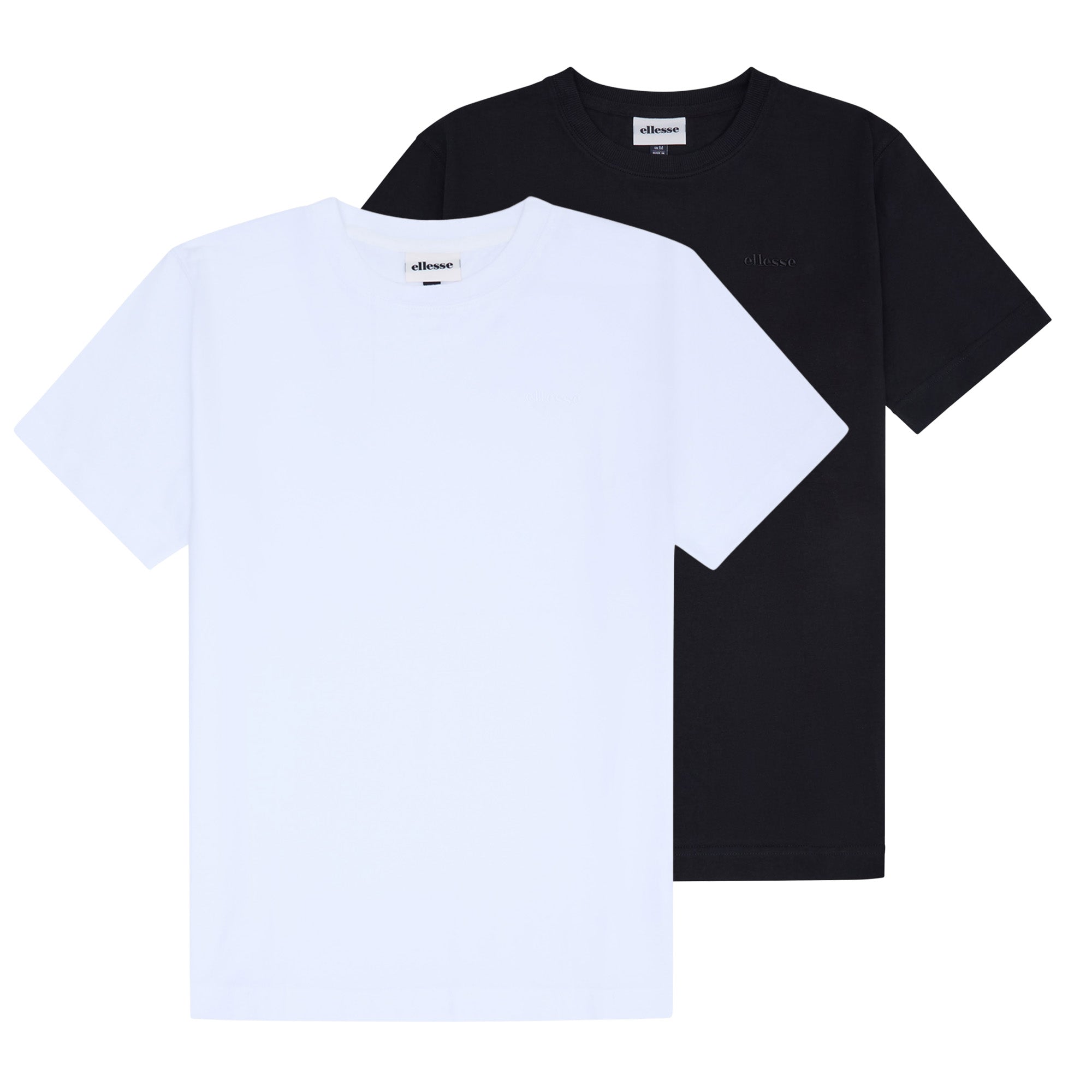 ellesse Herren T-Shirt 2er Pack - ACCIANO, Kurzarm, Rundhals, Logo, Baumwolle, einfarbig