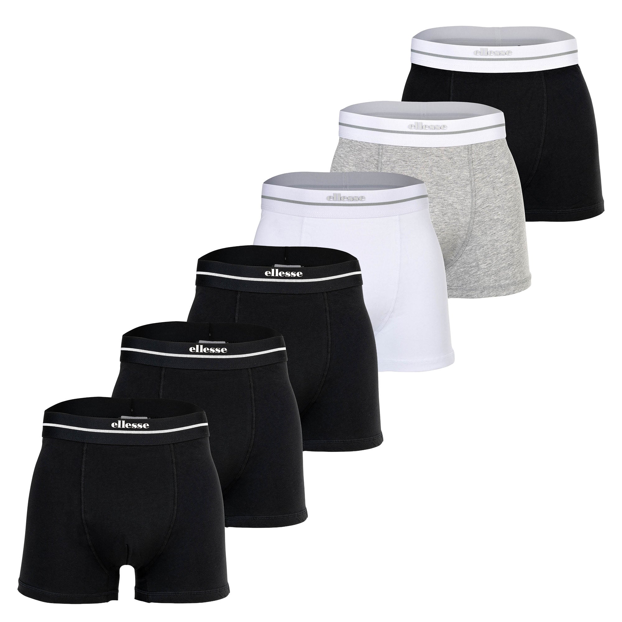 ellesse Herren Boxershorts, 6er Pack - AMBRIA, Trunks, Logobund, einfarbig