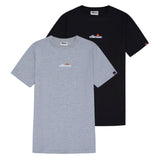 ellesse Men T-Shirt 2-pack - OLLIO 2, Short Sleeve, Round Neck, Logo, Cotton, Plain Colour