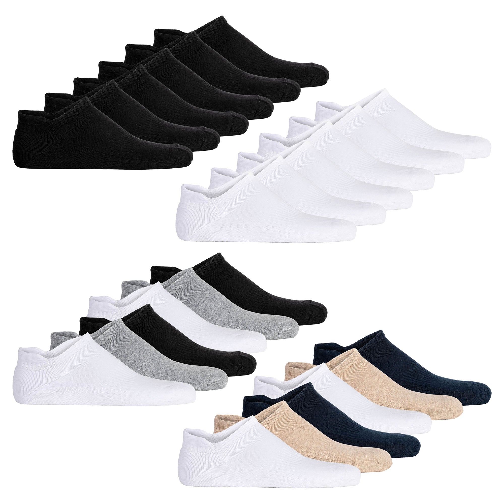 SCOTCH&SODA Herren Sneakersocken, 6er Pack - 1/2 Terry Low Cut, Socken, One Size, einfarbig