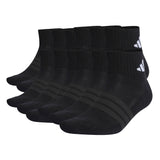 adidas Unisex Quarter Socks, 12-pack - Cushioned Essentials Ankle Socks, logo, padded, solid color