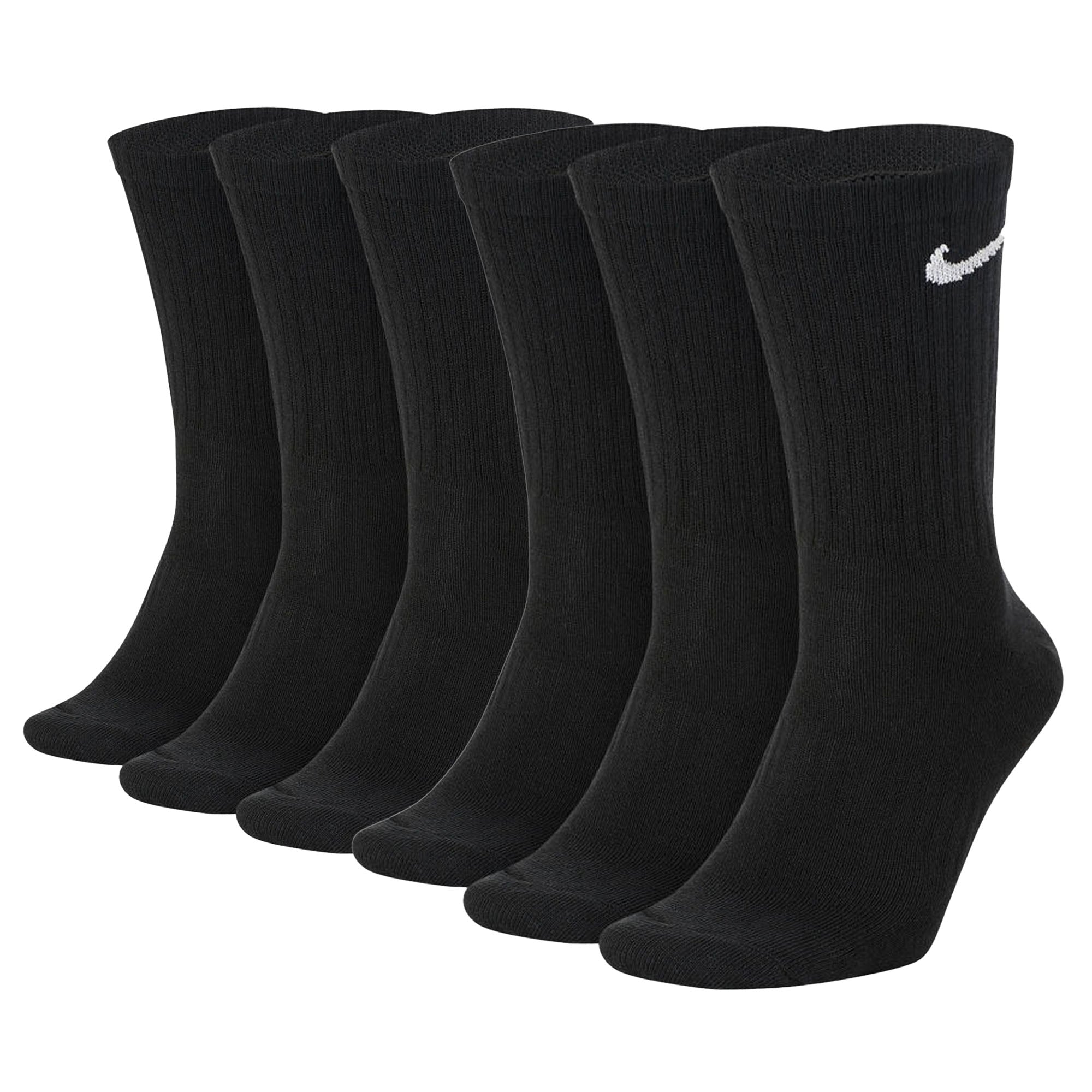 NIKE Unisex Tennissocken, 6er Pack - Cushioned - Training Crew Socks, einfarbig, Logo