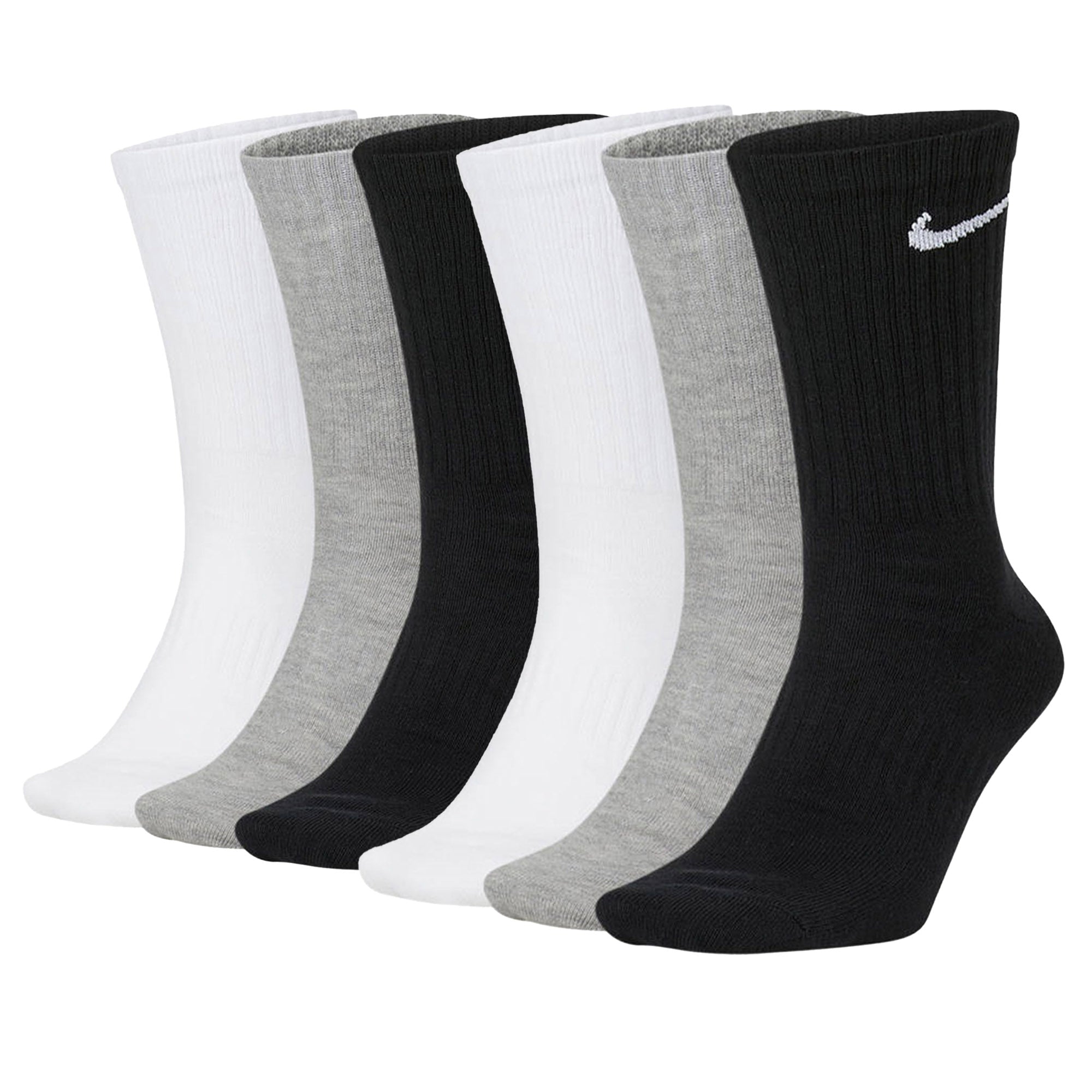 NIKE Unisex Tennissocken, 6er Pack - Cushioned - Training Crew Socks, einfarbig, Logo