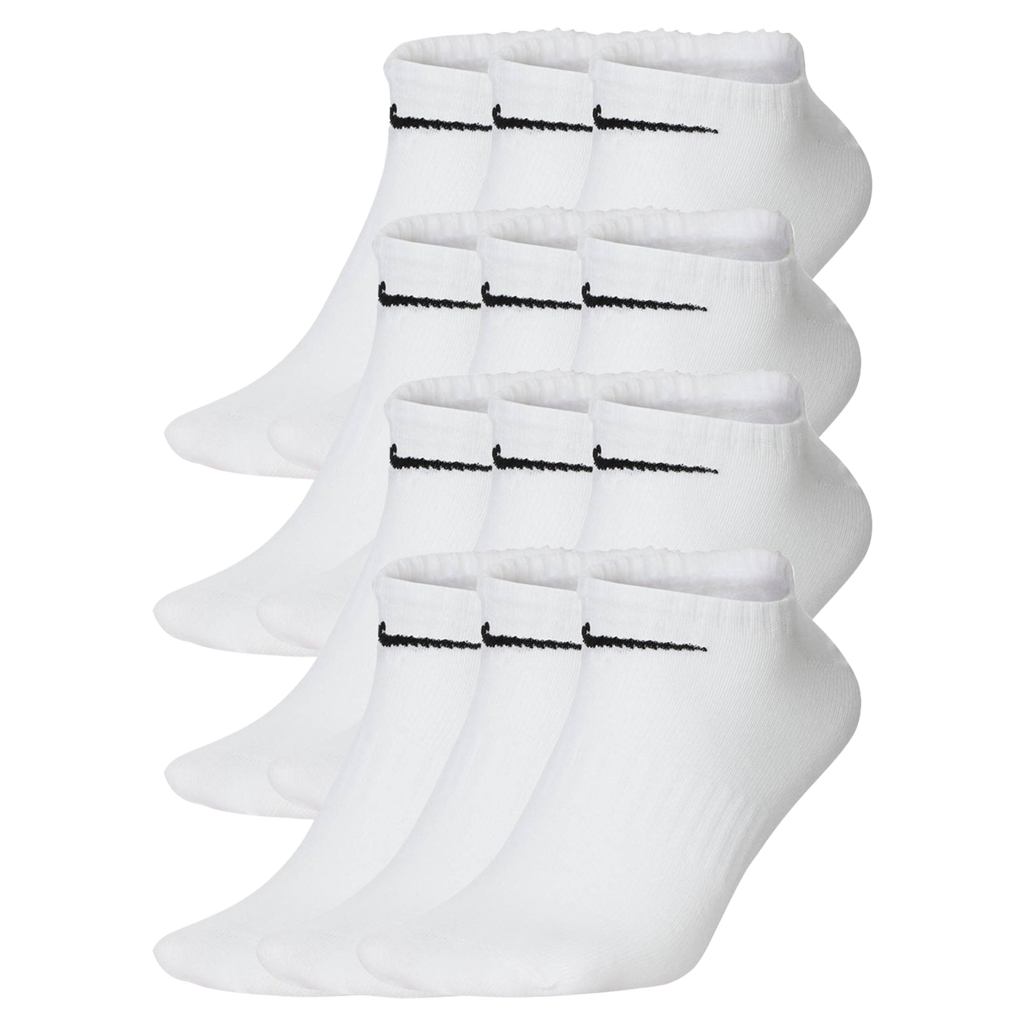 NIKE Unisex 12-Pack Sneaker Sports Socks - Everyday, Lightweight No Show, unicoloured