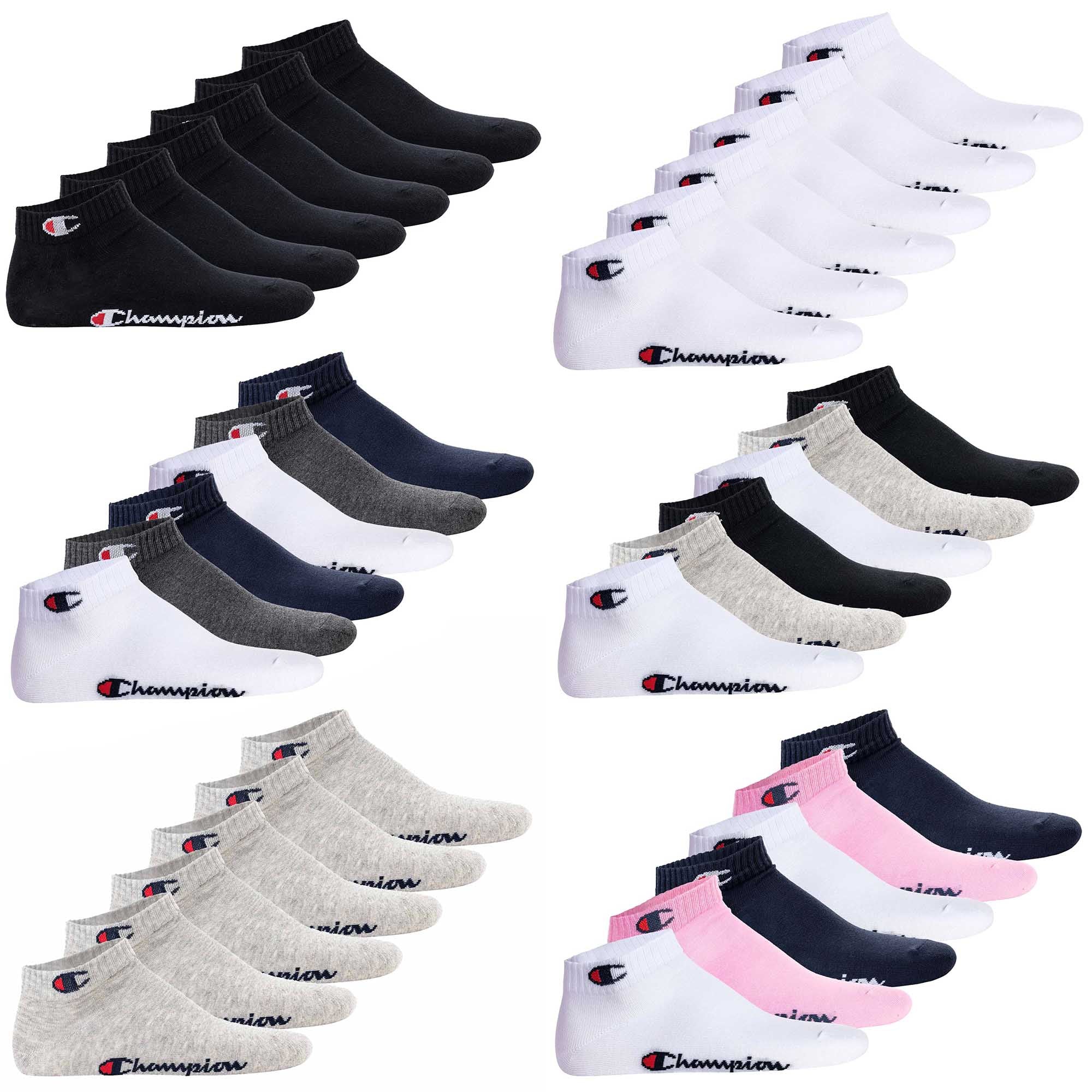 Champion Unisex Socken, 6er Pack - Quarter Socken, Basic, Logo
