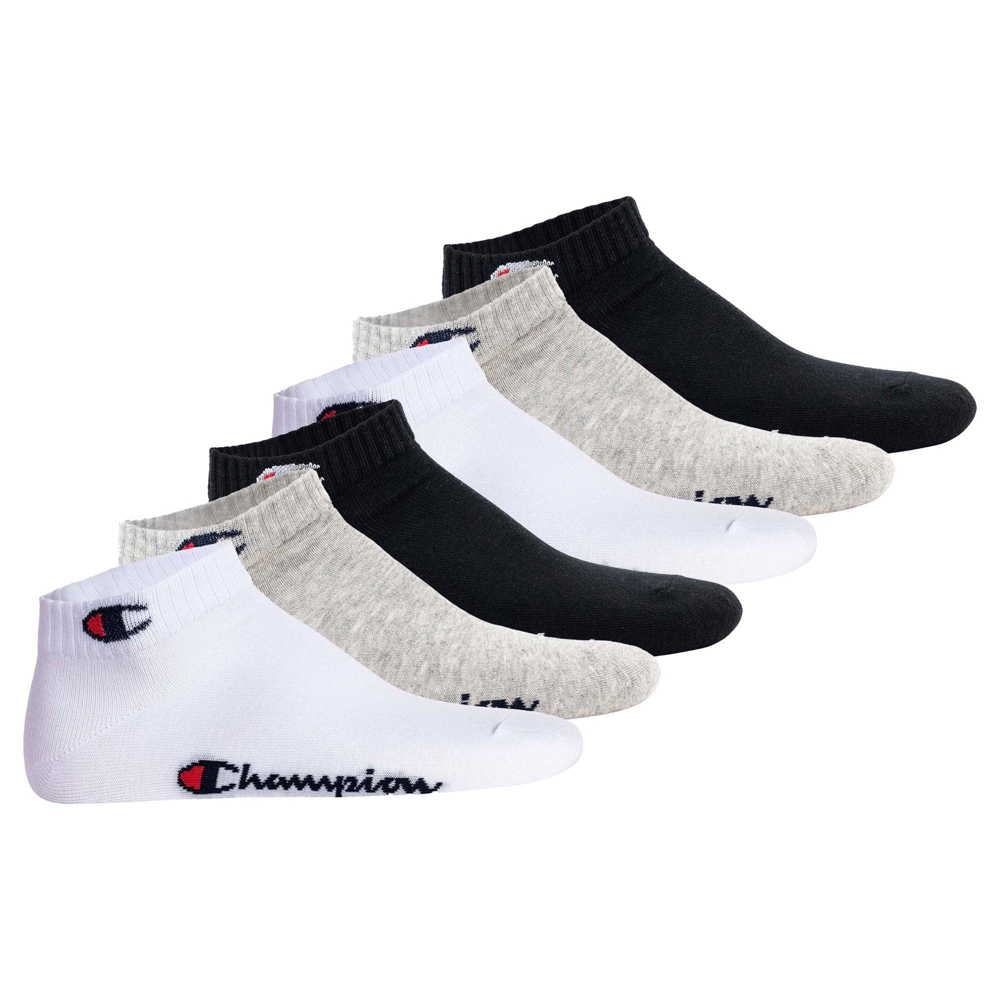 Champion Unisex Socken, 6er Pack - Quarter Socken, Basic, Logo