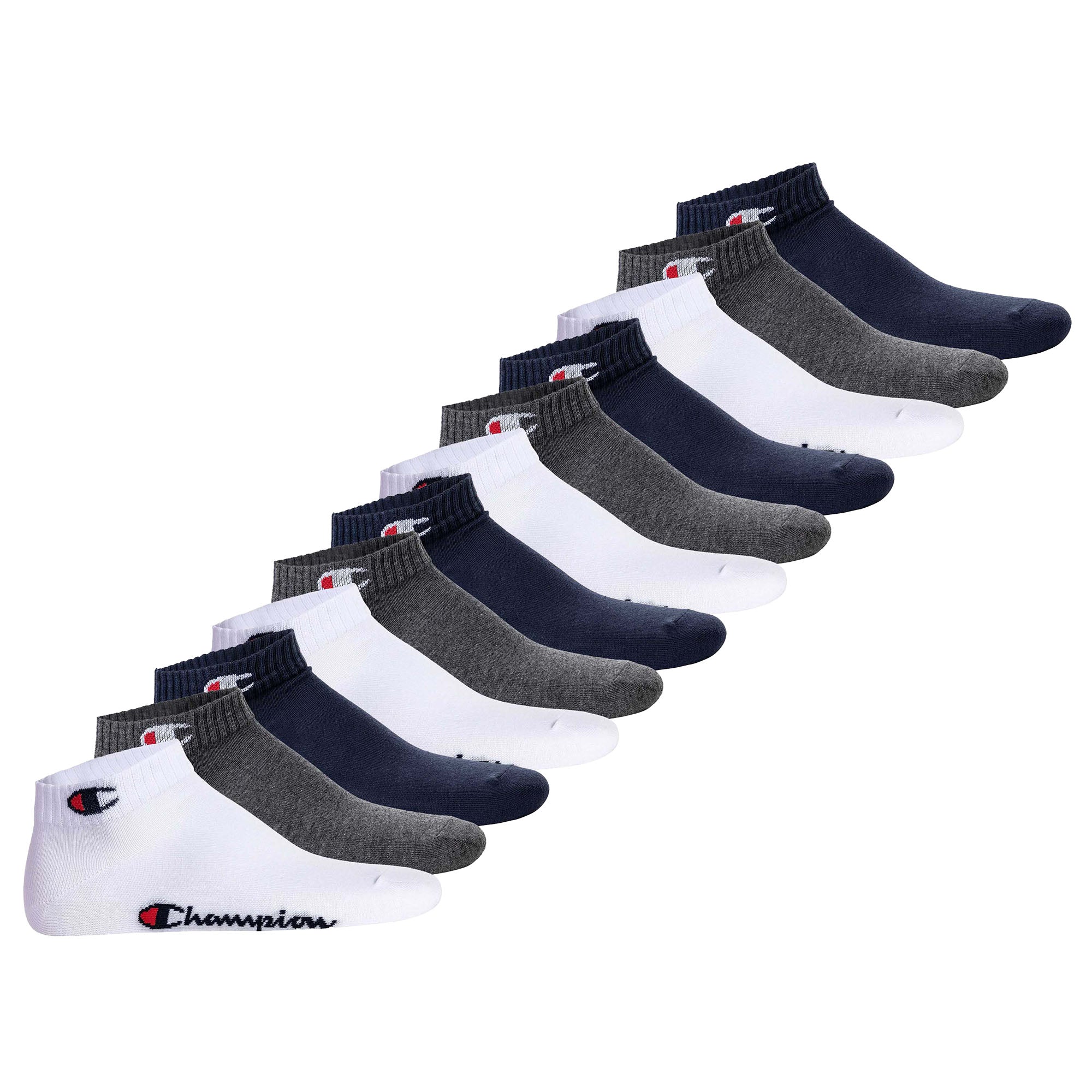 Champion unisex socks, pack of 12 - quarter socks, basic, logo