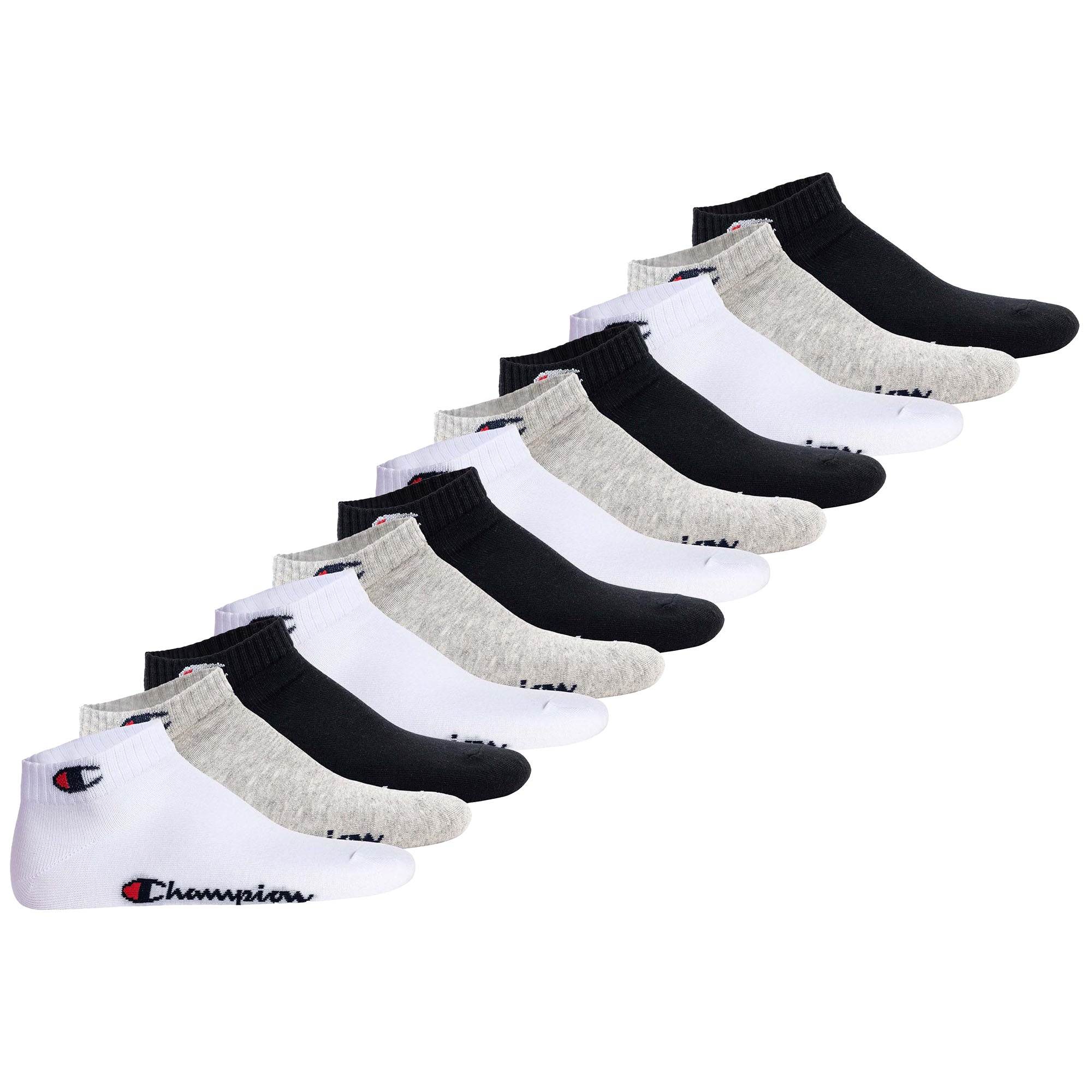 Champion unisex socks, pack of 12 - quarter socks, basic, logo