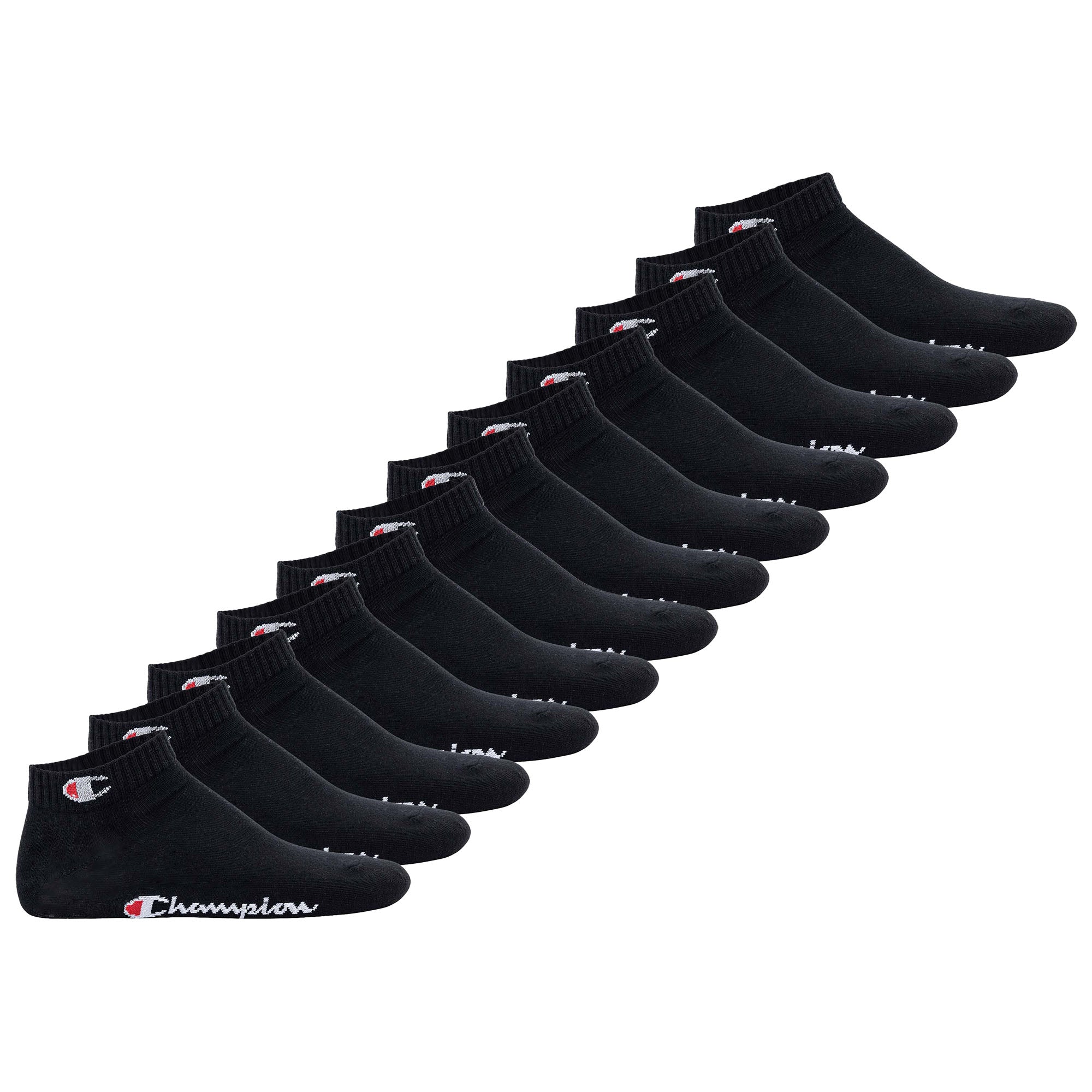 Champion unisex socks, pack of 12 - quarter socks, basic, logo