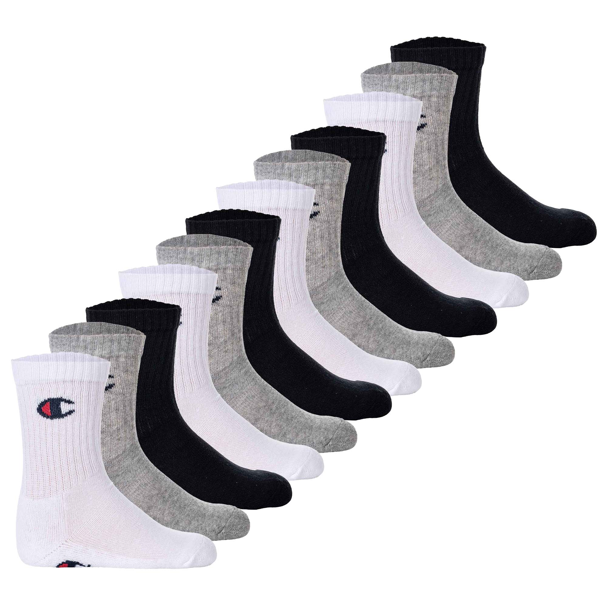 Champion kids socks, pack of 12 - crew socks, solid colour