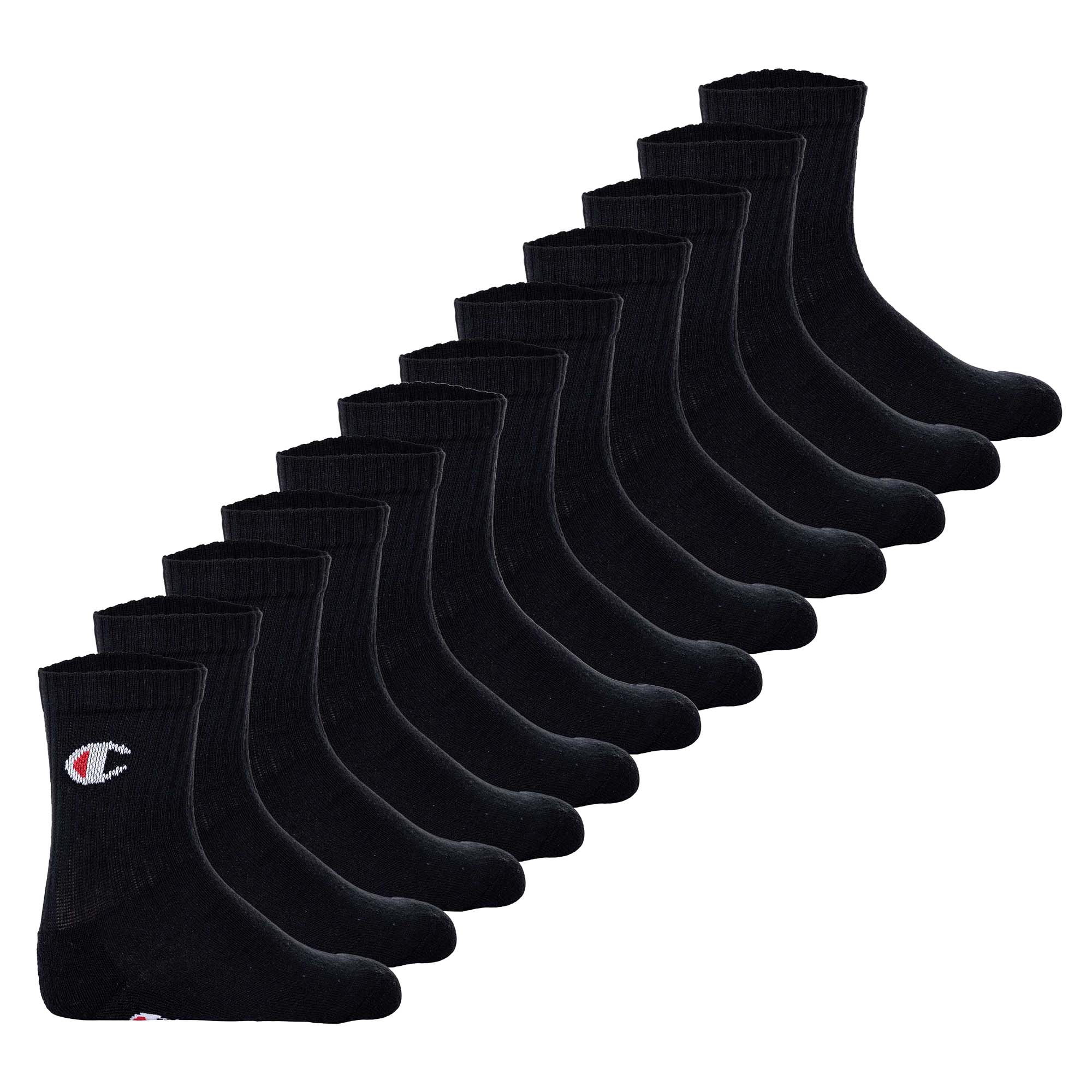 Champion kids socks, pack of 12 - crew socks, solid colour