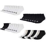 adidas Unisex Sneaker Socks, 9-pack - Cushioned Essentials Low Socks, Logo, Padded, Solid Color