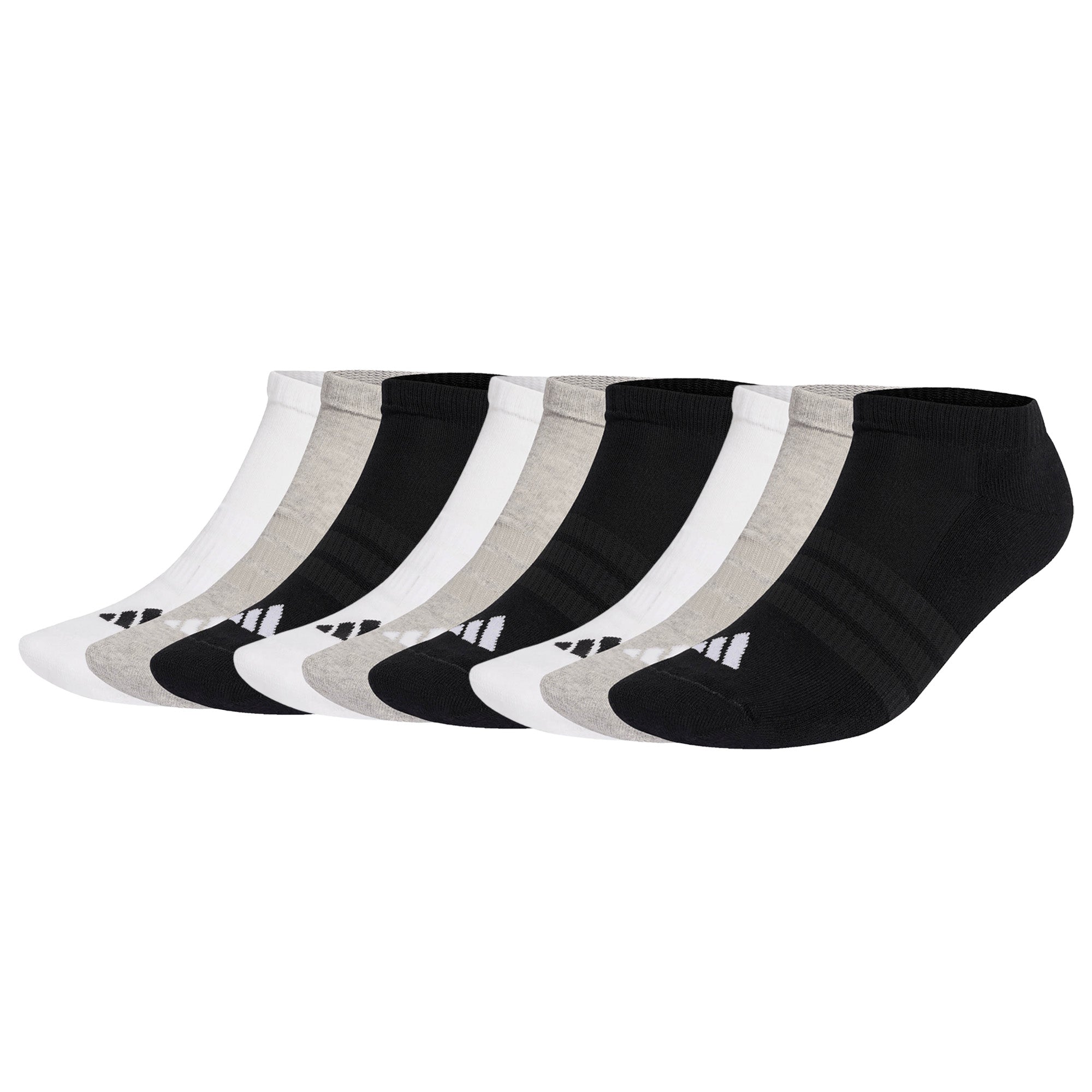adidas Unisex Sneaker Socks, 9-pack - Cushioned Essentials Low Socks, Logo, Padded, Solid Color