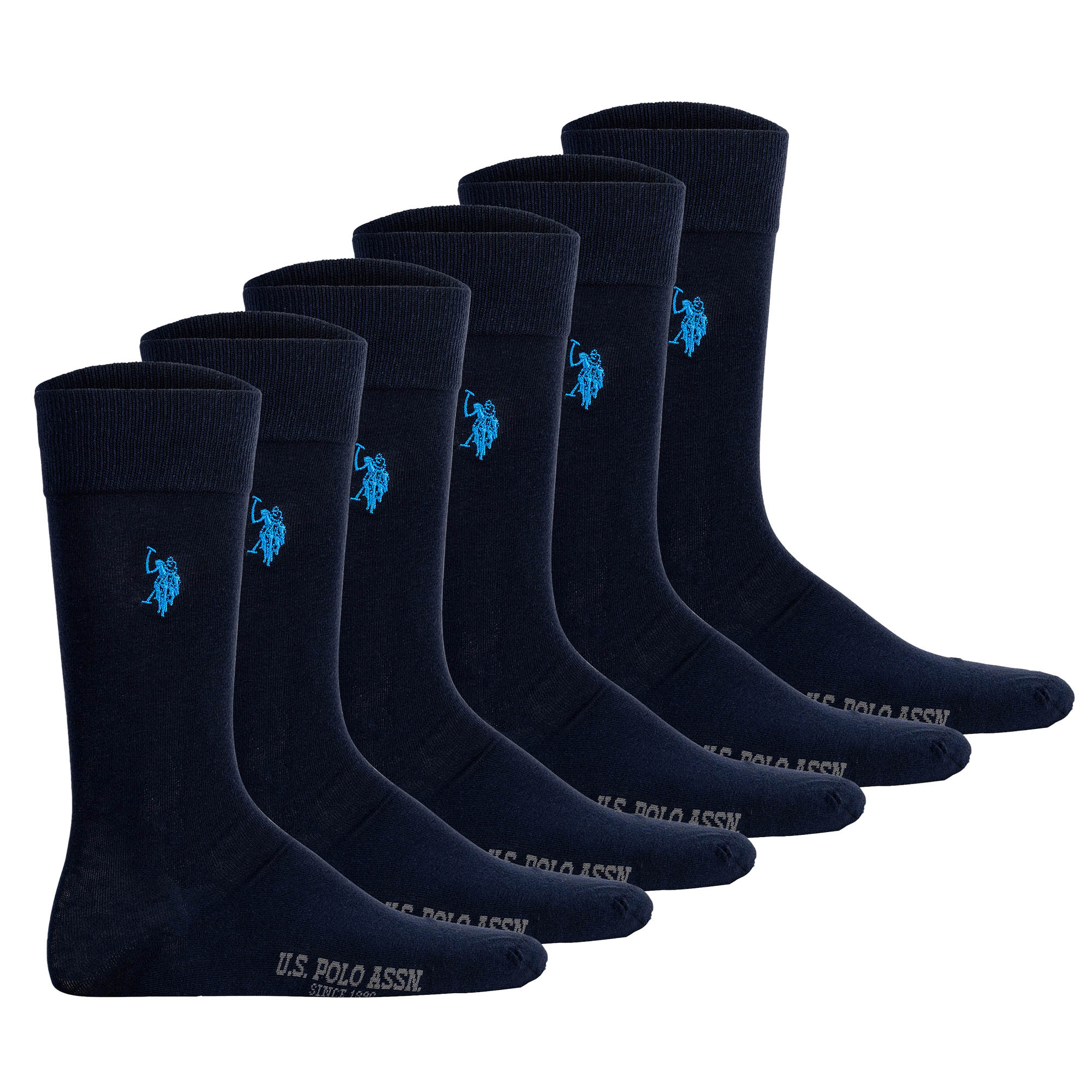 U.S. POLO ASSN. Herren Socken, 6er Pack - Business-Socken, Logo, Baumwoll-Mix