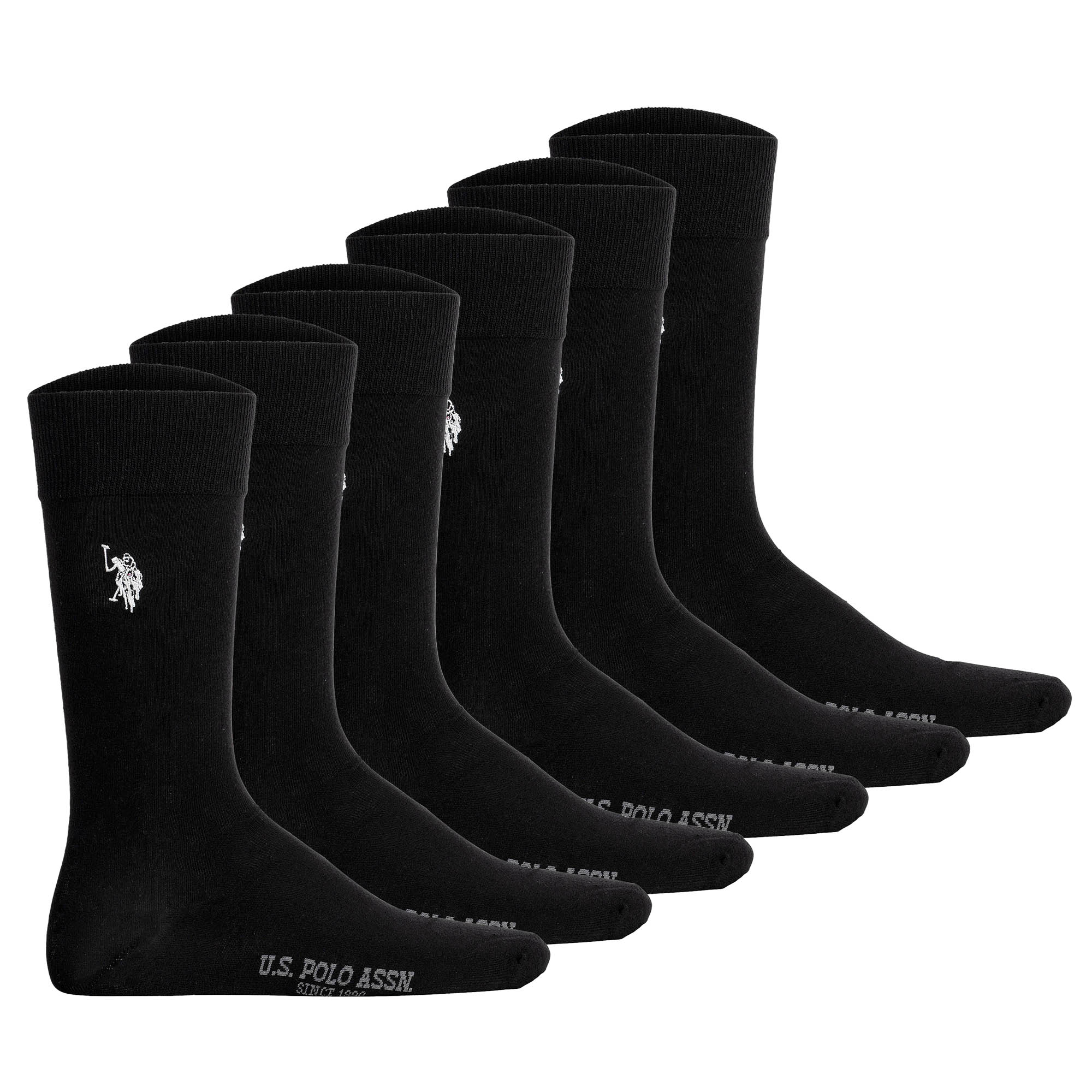 U.S. POLO ASSN. Herren Socken, 6er Pack - Business-Socken, Logo, Baumwoll-Mix