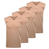 RAGMAN Herren Unterhemden, 4er Pack - Shirt, Baumwolle, V-Ausschnitt, einfarbig