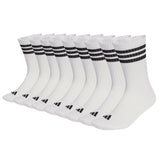 adidas Unisex Socks, 9-pack - 3-Stripes Cushioned Sportswear Crew Socks, Logo, Stripe, Cushioned
