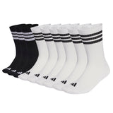 adidas Unisex Socks, 9-pack - 3-Stripes Cushioned Sportswear Crew Socks, Logo, Stripe, Cushioned