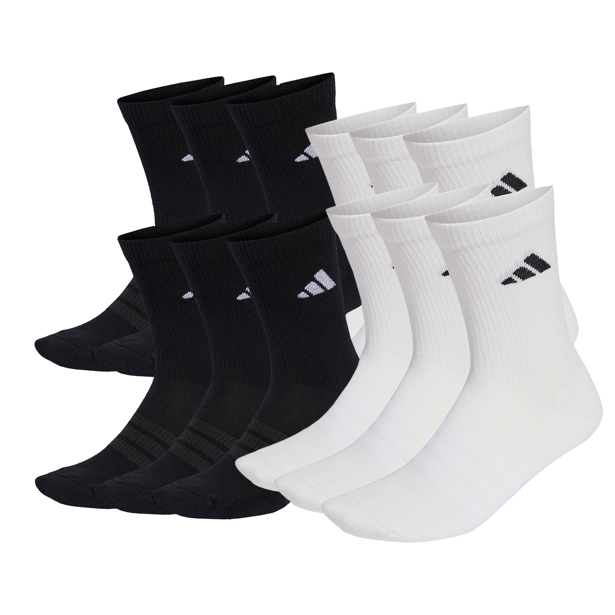 adidas Unisex Socken, 12er Pack - Cushioned Crew Socks, Logo, gepolstert, einfarbig