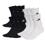 adidas Unisex Socks, 12-pack - Cushioned Crew Socks, Logo, padded, Solid Color