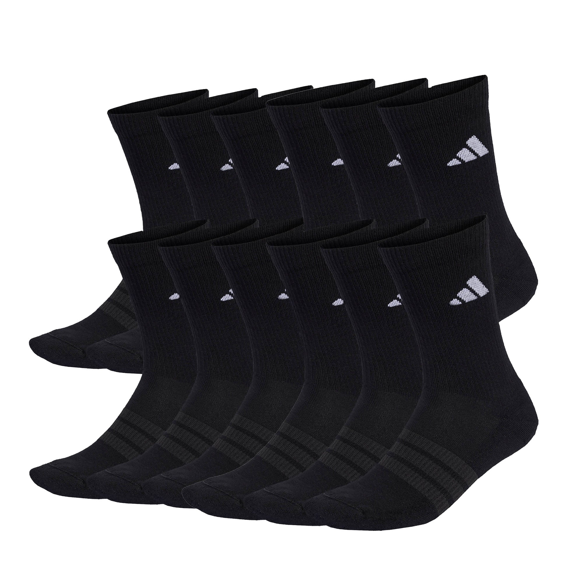 adidas Unisex Socken, 12er Pack - Cushioned Crew Socks, Logo, gepolstert, einfarbig