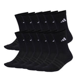 adidas Unisex Socks, 12-pack - Cushioned Crew Socks, Logo, padded, Solid Color