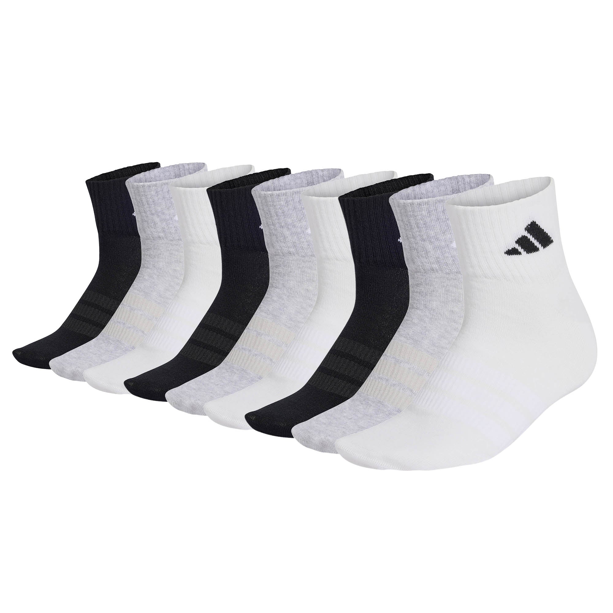 adidas Unisex Quarter Socken, 9er Pack - Thin & Light Sportswear Ankle Socks, Logo, einfarbig