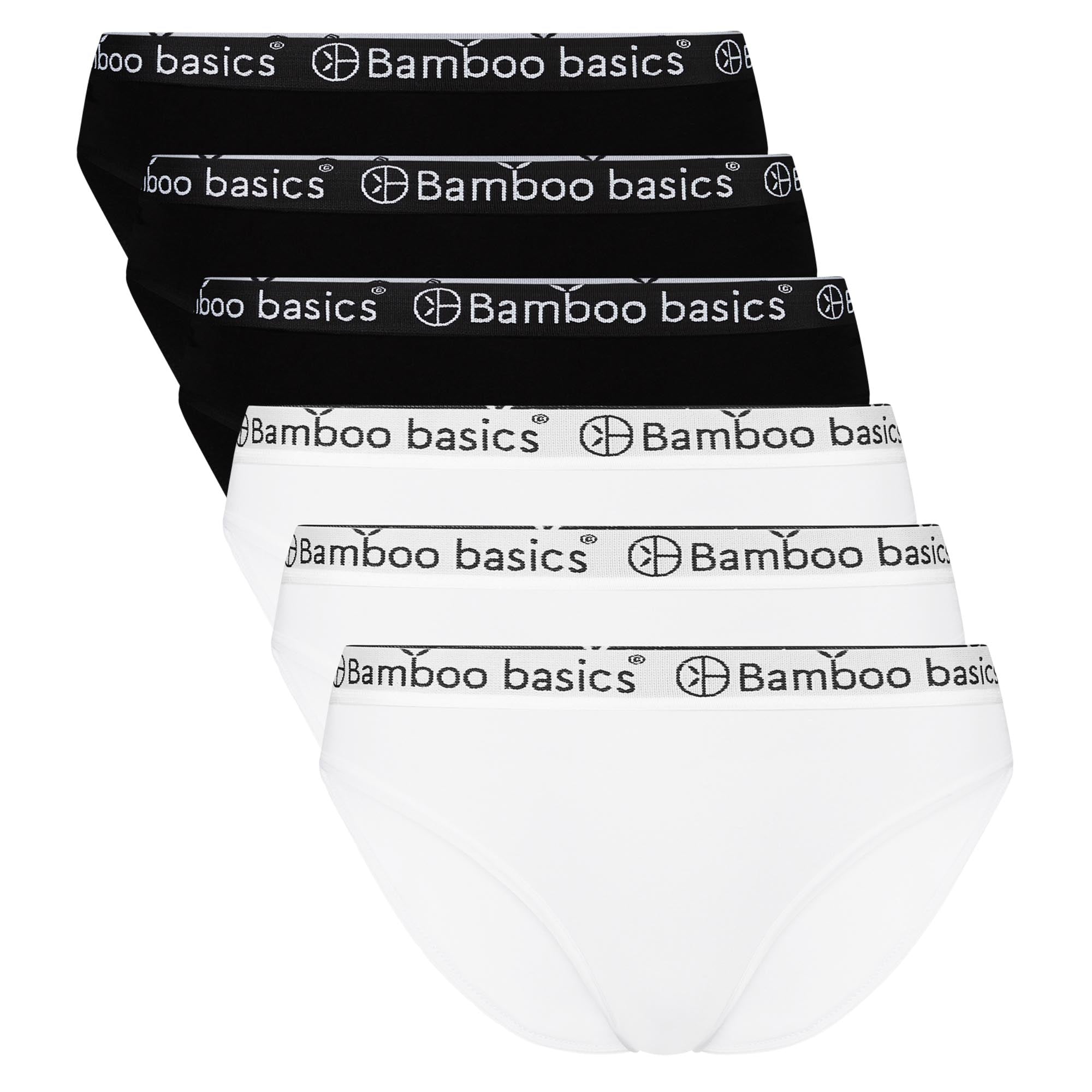 Bamboo basics ladies briefs YARA, 6-pack - Logo waistband, breathable, Single Jersey