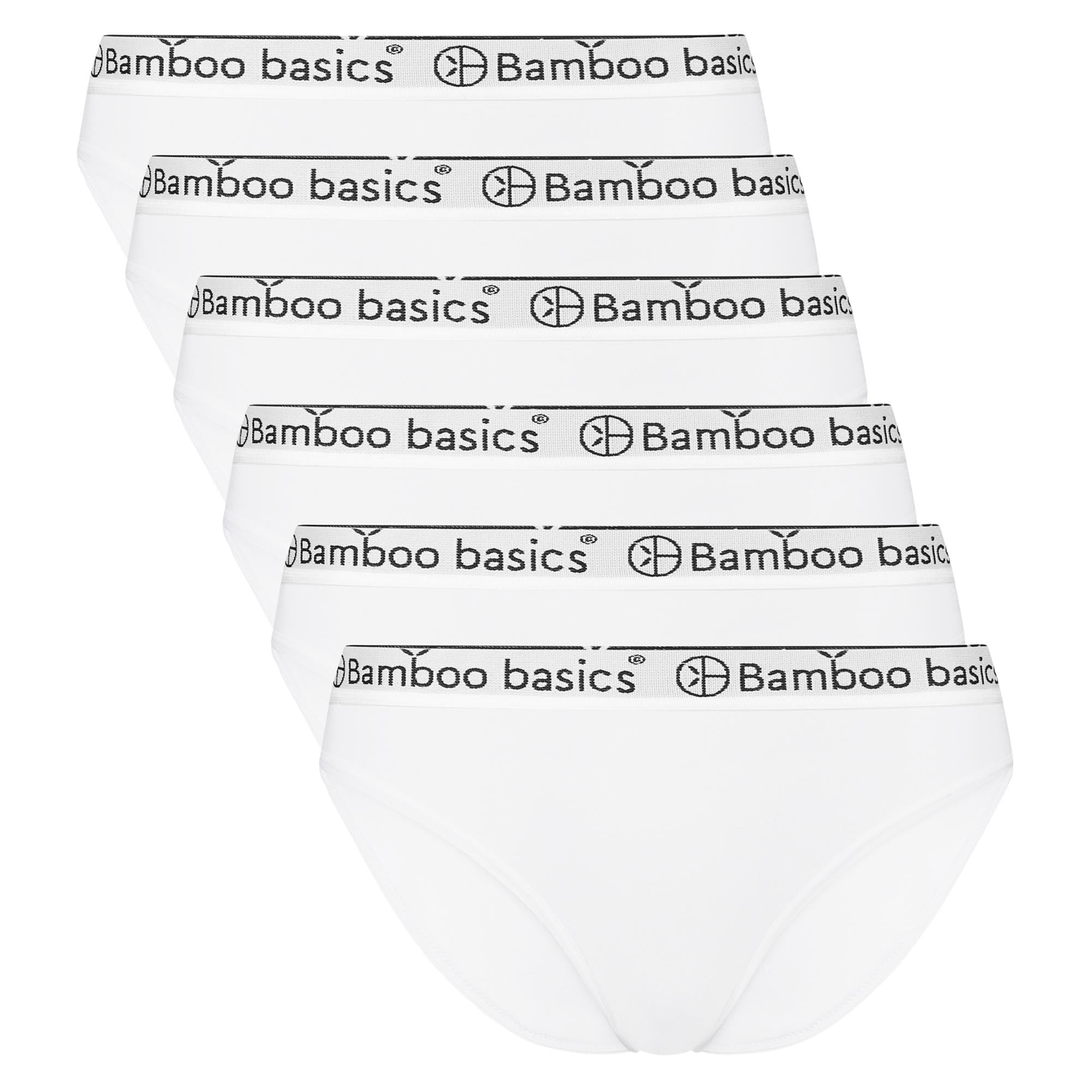 Bamboo basics Damen Slips YARA, 6er Pack - Logo-Bund, atmungsaktiv, Single Jersey