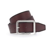 Tom Tailor Men's Belt - Genuine Leather, Buckle, Logo stamped