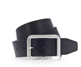 Tom Tailor Men's Belt - Genuine Leather, Buckle, Logo stamped