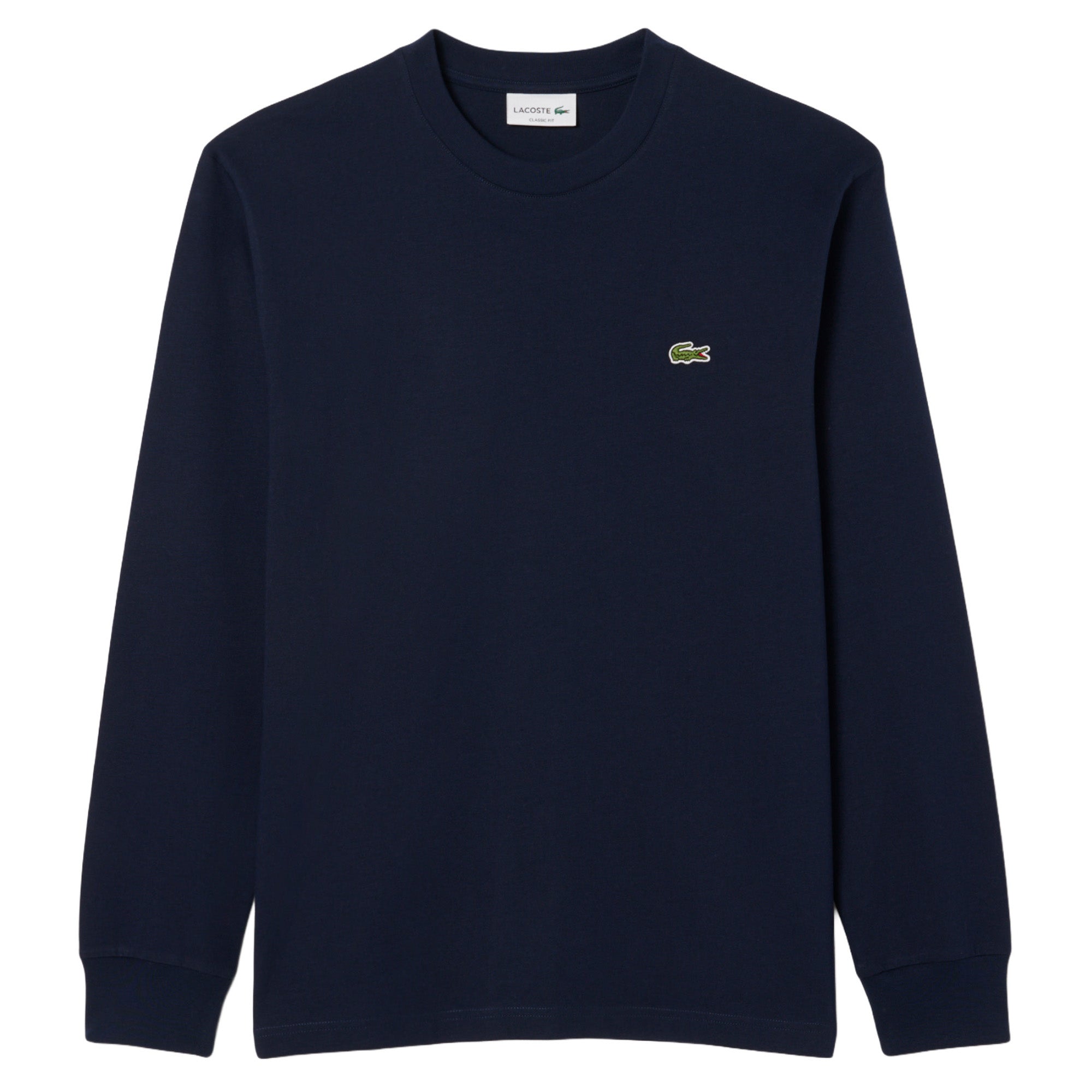 LACOSTE Men’s Long-Sleeved Shirt - Long Sleeved Cotton T-Shirt, Crew Neck, Cotton