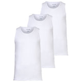 LACOSTE Men's Undershirts, 3-pack - Tank Top, Round Neck, Slim Fit, Cotton, Solid Color