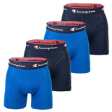 Champion Herren Boxershorts, 4er Pack - Baumwolle, Logobund, einfarbig