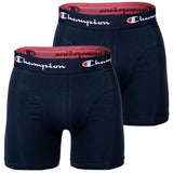 Champion Herren Boxershorts, 2er Pack - Baumwolle, Logobund, einfarbig