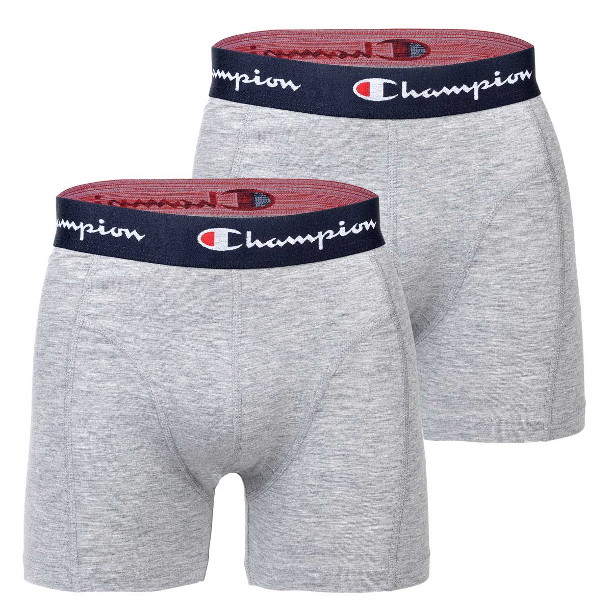 Champion Herren Boxershorts, 2er Pack - Baumwolle, Logobund, einfarbig