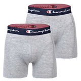 Champion Herren Boxershorts, 2er Pack - Baumwolle, Logobund, einfarbig