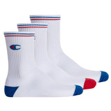 Champion Unisex Socken, 3 Paar - Crew Socken, Logo, Streifen