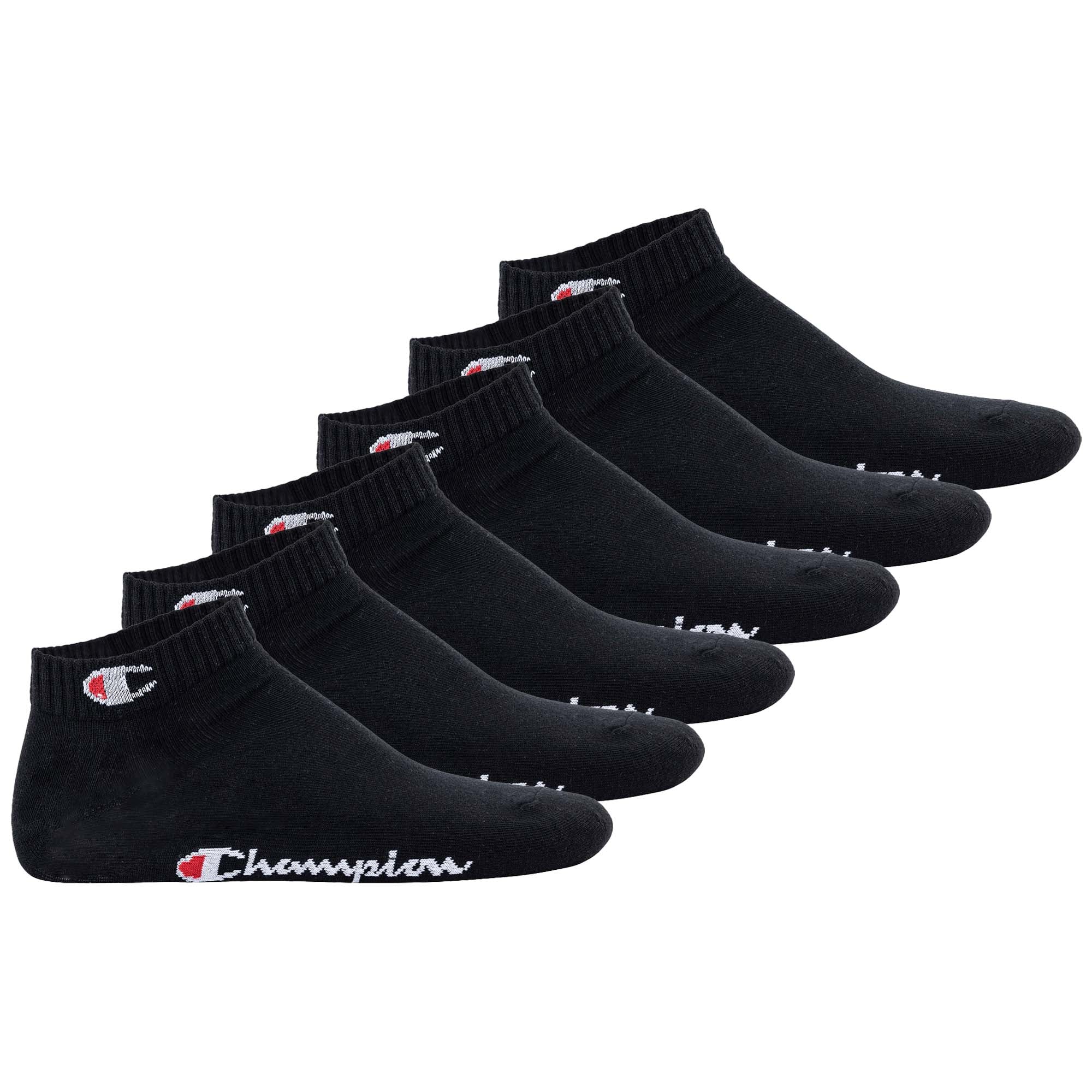 Champion unisex socks, pack of 6 - quarter socks, basic, logo
