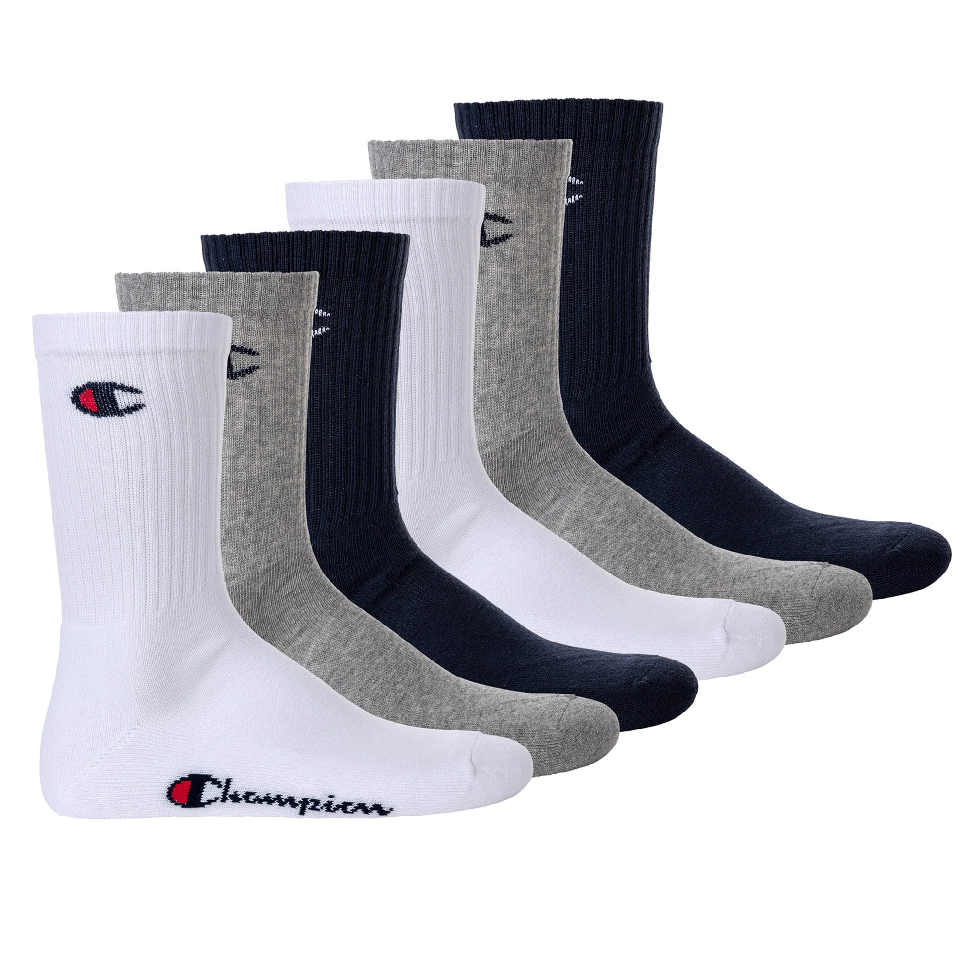 Champion Unisex Socken, 6 Paar - Crew Socken Basic