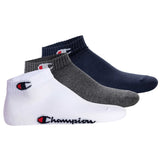 Champion Unisex Socken, 3er Pack - Quarter Socken, Basic, Logo