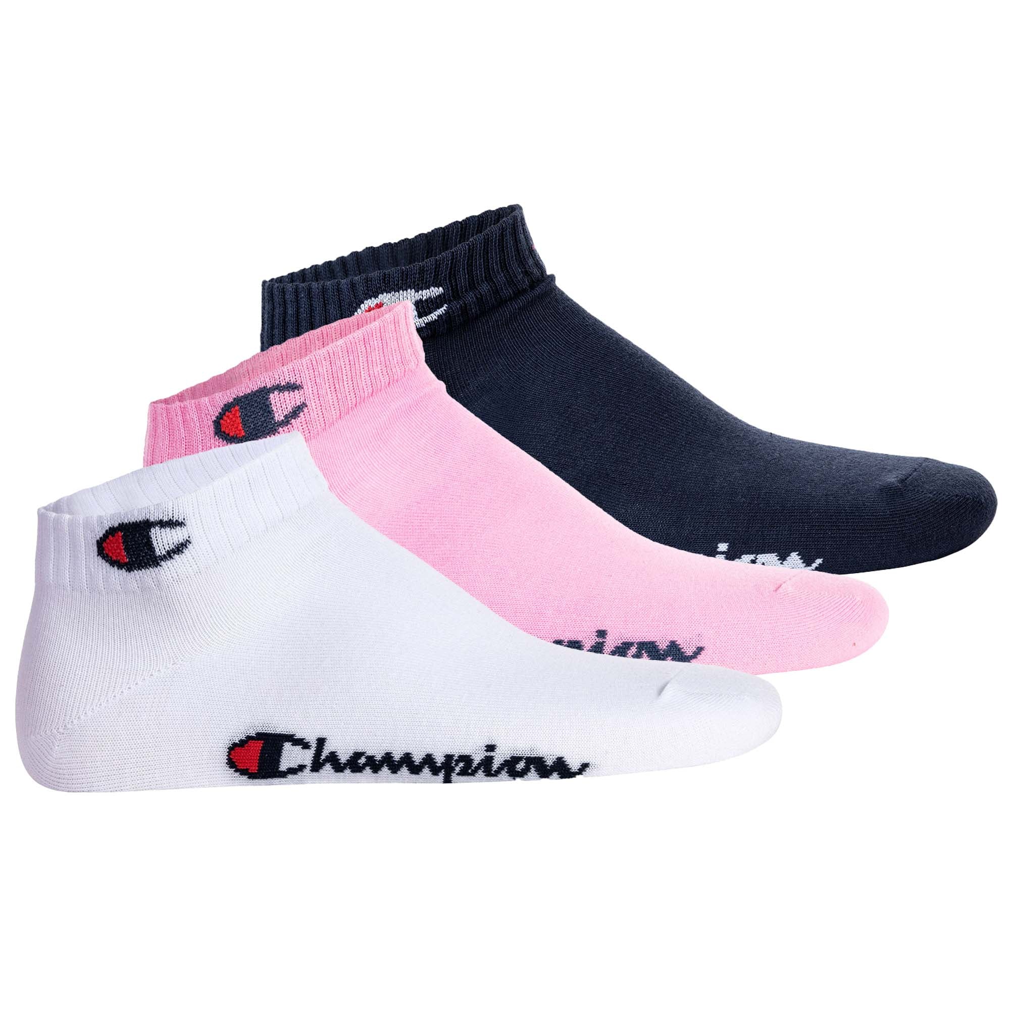 Champion Unisex Socken, 3er Pack - Quarter Socken, Basic, Logo