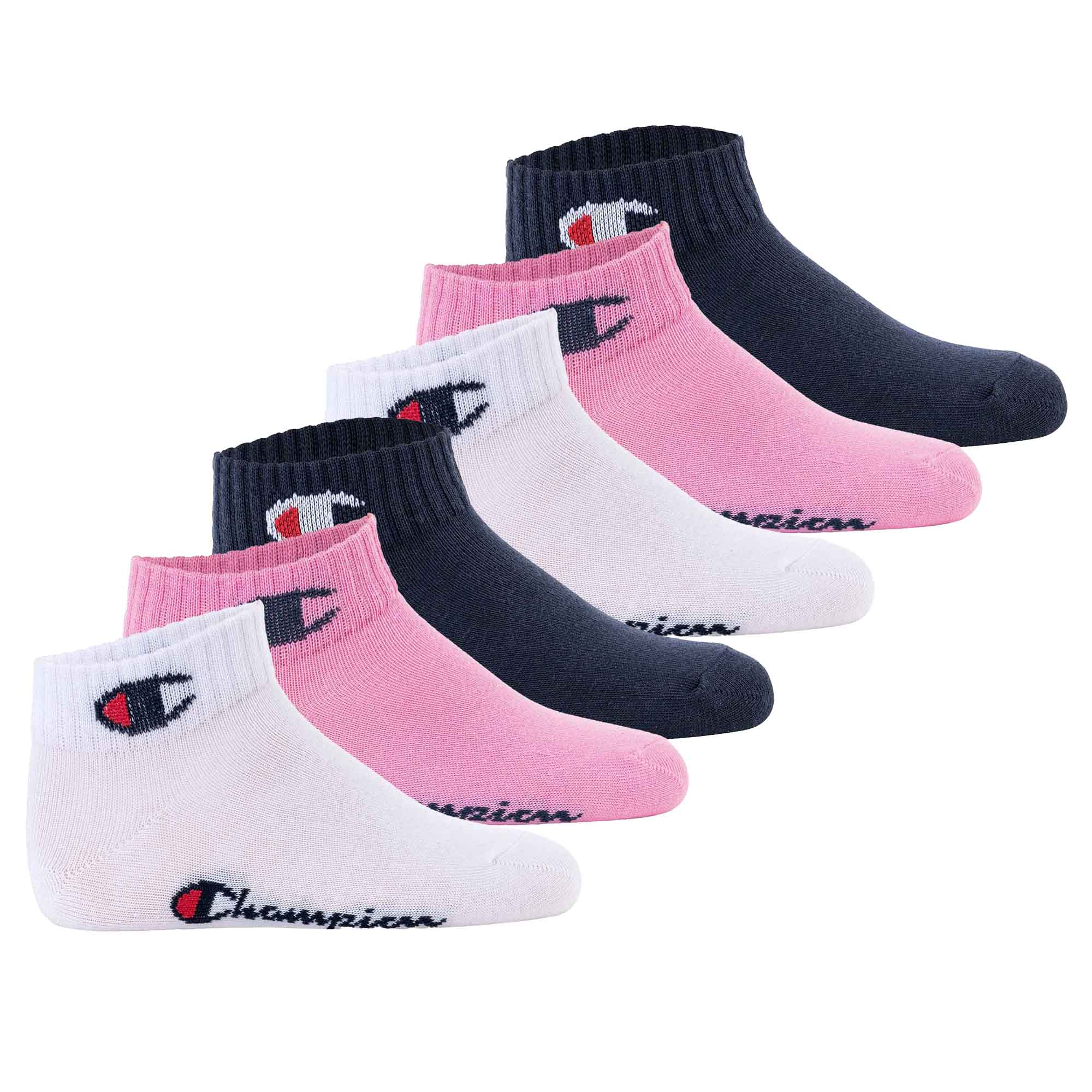 Champion Kinder Socken, 6er Pack - Quarter, Logo, einfarbig